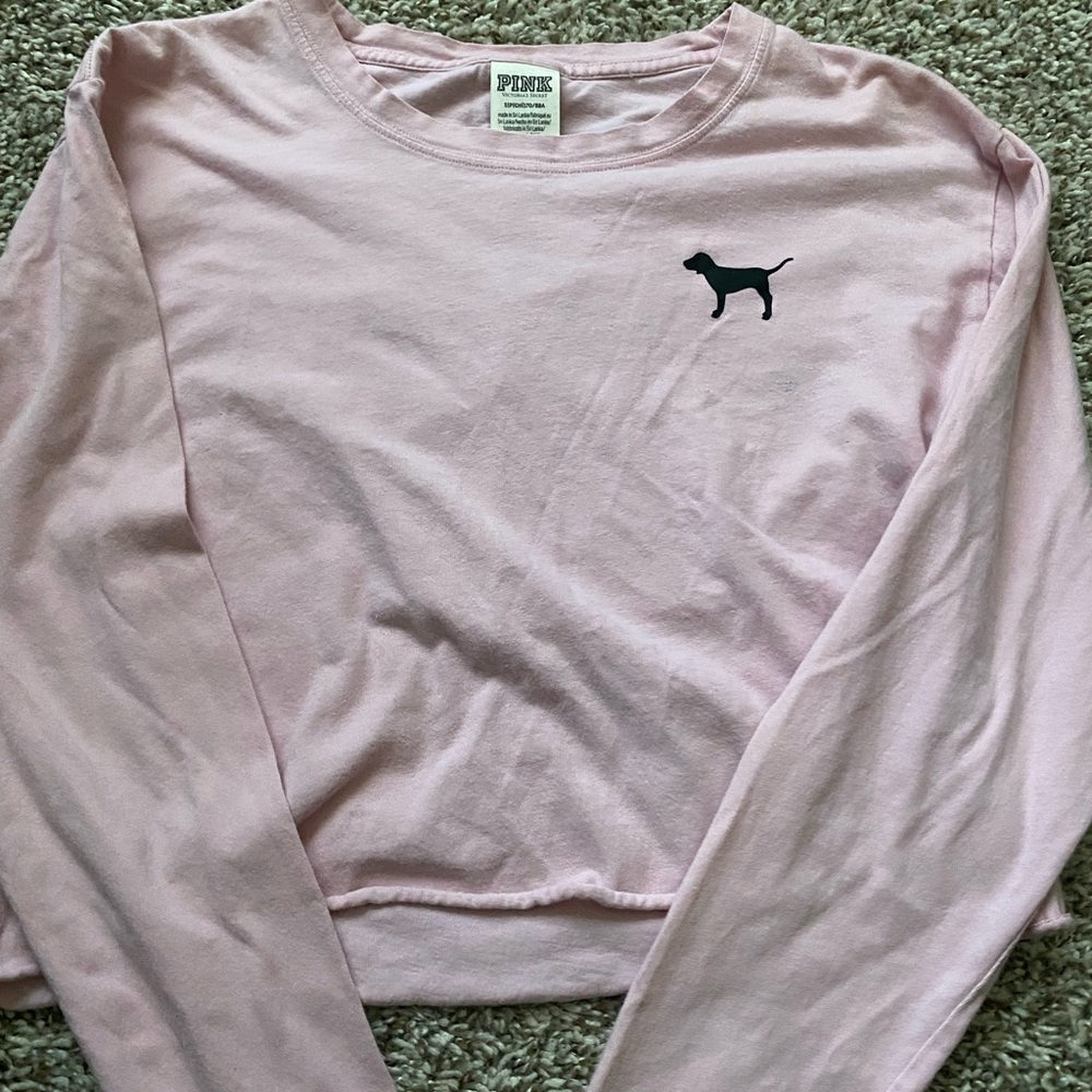 Pink Long Sleeve Shirt with Dog Logo